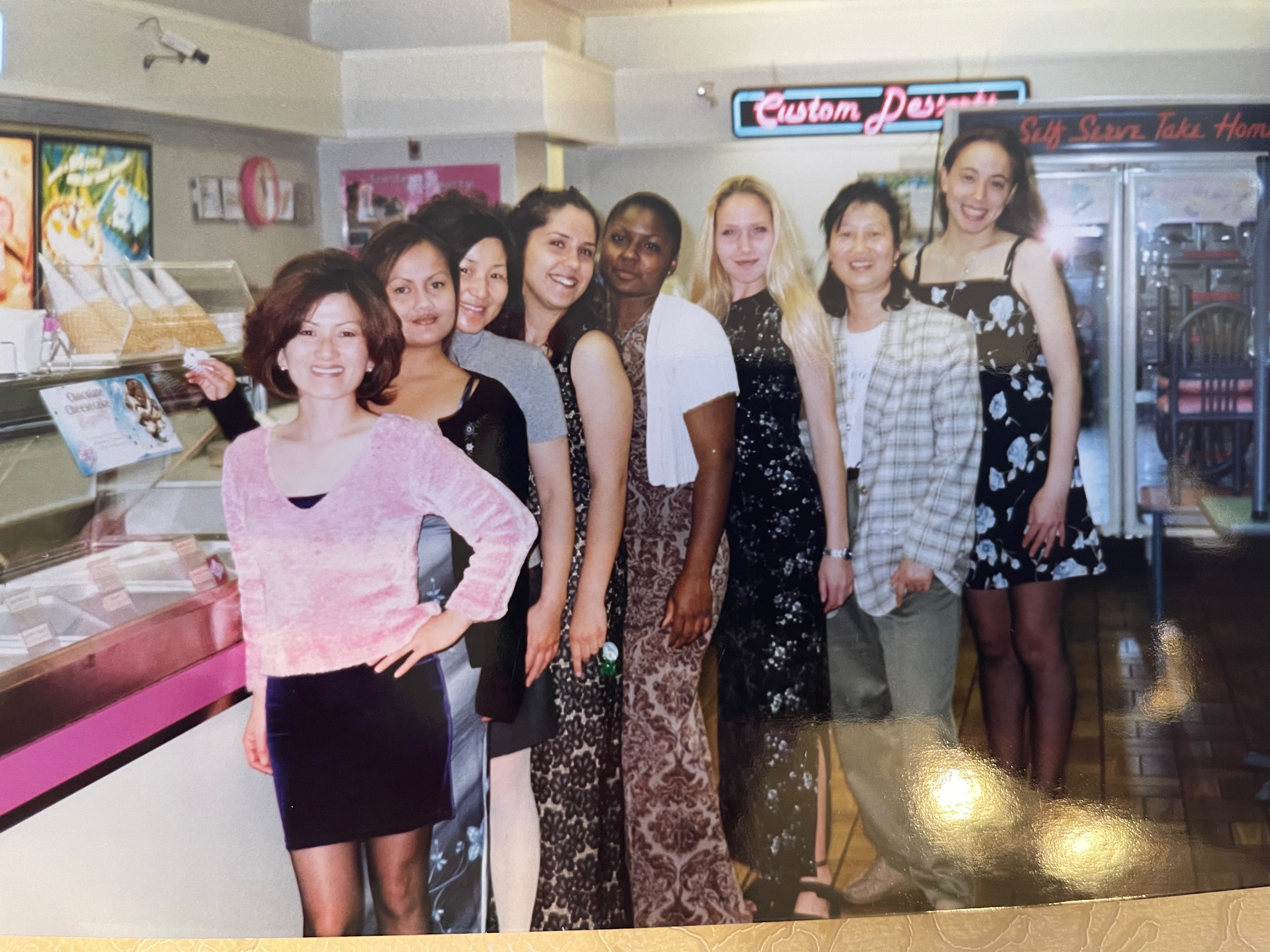 Mom with the opening day team at Baskin Robbins